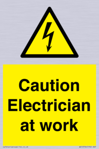 Caution Electrician at work